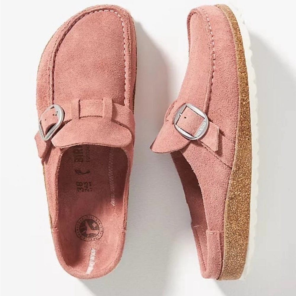Kids Pink Suede Loafers